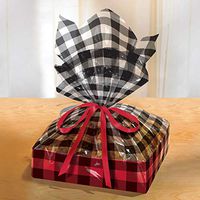 Christmas Plaid Large Treat Trays with Cello Bags (2)