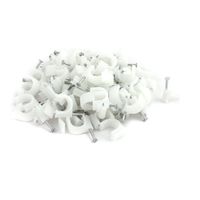 uxcell 100Pcs 12mm Diameter Plastic Wall Insert Circle Cable Mount Nail Clips White