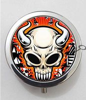 BlackKey Cool Skull 3-Compartment Decorative Pocket Gift Box Case Organizer for Pill, Color 1 -776