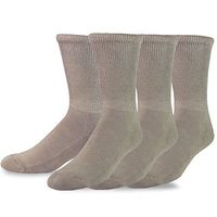 TeeHee Viscose from Bamboo Diabetic Crew Socks 3-Pack (10-13, Taupe)