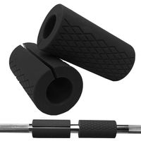 Gym Weight Bar Grips Thick - fit Standard Barbell, Dumbell Handles, Bicep, Pull Up Bar, Rope Grips - Grip Fat Bar Body Arm Forearm Builder Strength for Weight Lifting Fitness Training(1 Inch, Black)