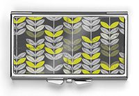 Striped Leaves Background Pill Box Compact Rectangle 7 Day Pill Box Pill Case