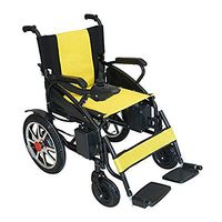 2019 New Alfa Global Electric Wheelchair - Foldable Lightweight Heavy Duty Lithium Battery Electric Power Wheelchair (Yellow)