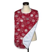 Christmas Collection Collection Adult Bib - Covered with Care Assorted Prints Available! (Winter Red Snowflakes)