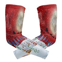 WXLIFE Christmas Santa Claus Reindeer Sun Uv Protection Sport Arm Sleeves for Men Women Kids Running Basketball Cycling Arm Warmer Sleeves 1 Pair