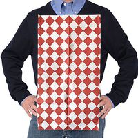 NEATsheets Disposable Adhesive Clothing Protector Bib for Adults & Kids, 400-Count, Red and White Diamond Design | 13" X 22" | Stylish, Absorbent & Spill/Stain/Liquid Resistant