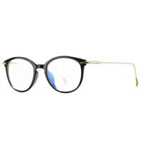 COASION Blue Light Blocking Glasses for Women Vintage Round Anti Blue Ray Computer Game Eyeglasses (Black/Gold)
