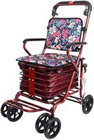 F&T Walker Light Steel Folding Four-Wheel Height Adjustable with Padded Seat Basket and Adjustable Brake Shaft