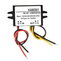 Akozon DC-DC 12V/24V/36V/48V to 5V 1A Buck Converter Step Down Power Supply Module