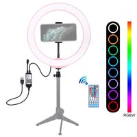 Ring Light Kit 5W LED Ringlight Lighting with Tripod Stand Dimmable 5600K 3 Modes Circle Lighting Ringlights for Makeup Video (Pink 10.2inches)
