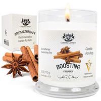 Aromatherapy Deodorizing Soy Candle for Pets, Candles Scented, Pet Odor Eliminator & Animal Lover Gift (Boosting Cinnamon)
