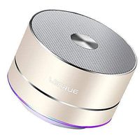LENRUE Portable Wireless Bluetooth Speaker with Built-in-Mic, Handsfree Call, AUX Line, TF Card for iPhone IPad Android Smartphone and More, Gold A2
