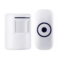 Wireless Home Security Driveway Alarm Doorbell, Motion Sensor Alert Outdoor Chime Kit with 1 Plug-in Receiver and 1 PIR Motion Sensor Detector Alert for Business Home Office Shop Restaurant