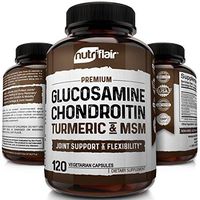 NutriFlair Glucosamine Chondroitin Turmeric MSM Boswellia - Joint Pain Relief Supplement - Natural & Non-GMO - Anti-Inflammatory & Antioxidant Pills - Supports Back, Knees, Hands, Joints, Cartilage
