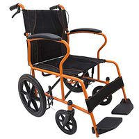 FLYSXP Wheelchair Transport Travel Self-Care Nursing Steel Tube Reinforcement Lightweight Folding Elderly Disabled Travel Portable Wheelchair (Style : Small Wheel)