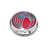 Sea Gems Pill Box in a Mackintosh Two Roses Design. (Red)
