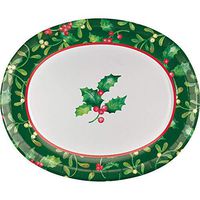 Creative Converting 332125case Holly Oval Plates, One Size, Multicolor