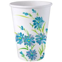 Nicole Home Collection 24 Count Everyday Paper Hot/Cold Cup, 12-Ounce, Blue Floral