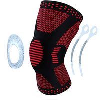 Knee Brace Compression Sleeve with Side Stabilizers & Patella Gel Pads Knee Support Protector for Running, Basketball, Weight Lifting, Gym,Eniscus Tear Arthritis Sports Joint Pain Relief (Red, L)