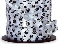 20YDS of 7/16" Adorable Black & White Animal PAW Print Poly Curling Ribbon BEND-1384