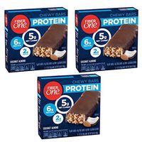 KMWA Fiber One Protein Bar, Coconut Almond, Chewy Bars, 6g Protein, Snacks, 5 ct. (Pack of 3)