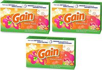 Gain Dryer Sheets - Island Fresh Scent - 34 Count Dryer Sheets Per Box - Pack of 3