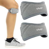 Vive Below Knee Brace - Osgood Schlatter Patella Strap Stabilizing Tendon Support for Men and Women - Arthritis Compression Stabilizer for Tendonitis, Running, Gym Exercise - Pain Relief for Torn ACL
