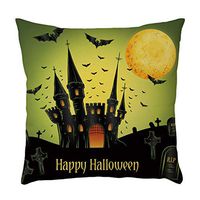 (45x 45 cm) Throw Pillow Covers,Happy Halloween Ghosts Decoration Pillow Case Holiday Home Decor Linen 2 Sides Printed Zipper Cushion Pillowcase
