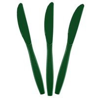 JF World Hunter Green Heavyweight Plastic Knives 24ct