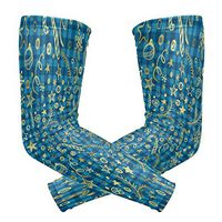 Unisex Arm Sleeve Plaid Snowflake Blue Art UV Protection Arm Compression Sleeve Skin Protection Sport Arm Cooler Sleeve for Running Hiking Jogging Motorcycling Climbing Camping