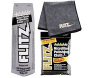 Flitz BU 03515 5.29 oz Blue Metal, Plastic and Fiberglass Polish Paste with LARGE Microfiber Cleaning Cloth COMBO