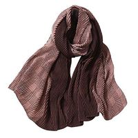 Theoylos Women's Scarf Two-Color Wave Long Shawl Wraps Ladies Soft Warm Scarves Autumn Winter Windproof Scarf Brown
