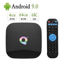 Android 9.0 TV Box ,Android TV Box 4GB Ram 64GB Rom H6 Quad Core Support 2.4G WiFi/4K/6K Ultra HD/3D/H.265/USB3.0 Q Plus Smart Media TV Box