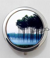 BlackKey Nature Series Forest Landscape 3-Compartment Decorative Pocket Gift Box Case Organizer for Pill, Color 1 -2144