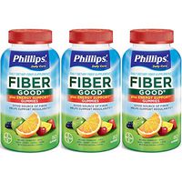 Phillips' Fiber Good plus Energy Support Gummies, Assorted Flavors - 80 ct, Pack of 3