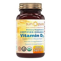 Sun Pure Vitamin D3-2,000 IU, 360 Certified Organic Tablets. Most Important Vitamin for Optimal Body Function- Supports Bone Health, Cardiovascular Health, Kidney Function and Over-All Well-Being