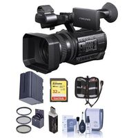Sony HXR-NX100 Professional Compact Camcorder - Bundle with 32GB U3 SDHC Card, Spare Battery, 62mm Filter Kit, Cleaning Kit, Card Reader, Memory Wallet