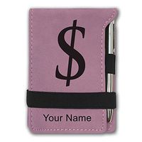 Mini Notepad, Dollar Sign, Personalized Engraving Included (Pink)