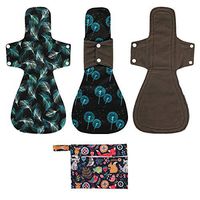 ReUseLife Washable Cloth Menstrual Pads/Mama Cloth/Reusable Sanitary Pads (Forest, 16 inch/Overnight)