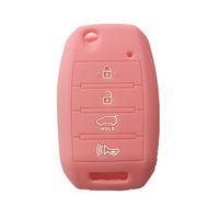 New 4 Buttons Pink Protector Silicone Smart Key Cover Bag Case Fob Holder for 2014 2015 KIA Sorento Forte Rio Soul Optima Sportage Replacement Key Fob No Chip TQ8-RKE-3F05