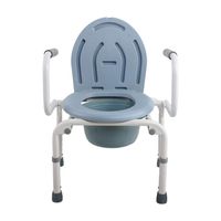 XWZJY Drop Arm Bedside Commode Chair Pregnant Bath Stool 3 in 1 Bariatric Toilet Seat Height Adjustable with Non-Slip Handrail Bucket/Lid for Easy Transfer
