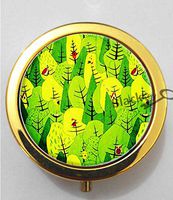 BlackKey Forest Trees Pattern 3-Compartment Decorative Pocket Gift Box Case Organizer for Pill, Color 2 -1260