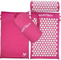 GHF Yoga Lotus Spike Acupressure Mat Pillow Set Back Body Massager Acupuncture Cushion Mat Relieve Stress Tension Pain W/Carry Bag,Pink