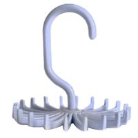 Premium Quality Adjustable Rotating Tie Rack Hanger 20 Hooks Neck Belt Scarf Holder Organizer White