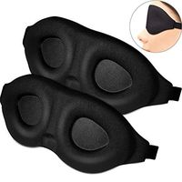 2 Pieces Sleep Eye Masks 3D Contoured Sleeping Mask Soft Eye Shade Cover Blindfold Eye Cover for Travel Yoga and Other Rest Places