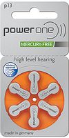 powerone Size 13 Hearing Aid Batteries Zinc Air P13, 5 Pack (60 Batteries)