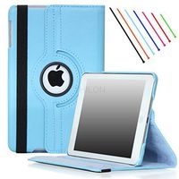 Thilon - Apple iPad Air 2 Retina Display Case - 360 Degree Rotating Stand Folio PU Leather Case Cover with Stand and Auto Sleep / Wake Feature for iPad Air 2 (Released in 2014) with Retina Dispaly (Baby Blue)