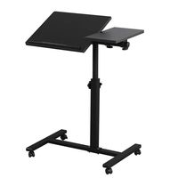 Rolling Laptop Table Lap Desk for Laptop Rolling Cart Tilting Overbed Bedside Table Overbed Desk Overbed Table with Wheels Adjustable Laptop Stand Sofa Side Table (Black)