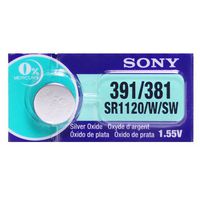 Sony 391/381 (SR1120/W/SW) 1.55V Silver Oxide 0% Hg Mercury Free Watch Battery (6 Batteries)