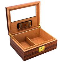 ZJ- Humidor Cigar Box - Cigar Box Imported Cedar Wood Transparent Window humidor && (Color : A)